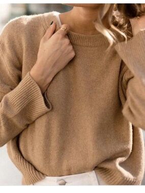 Jenni Kayne Atlas Merino Wool Cashmere Crew Neck Pullover Sweater Size Medium